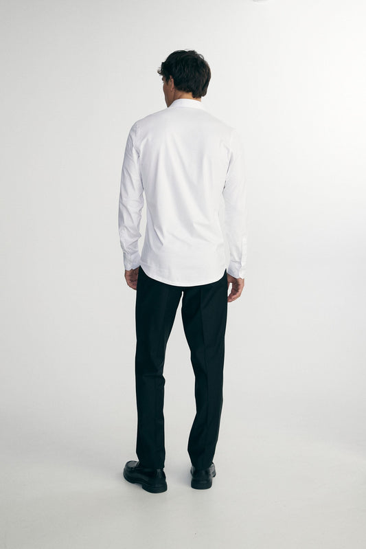 Jersey back & sleeve fitted shirt