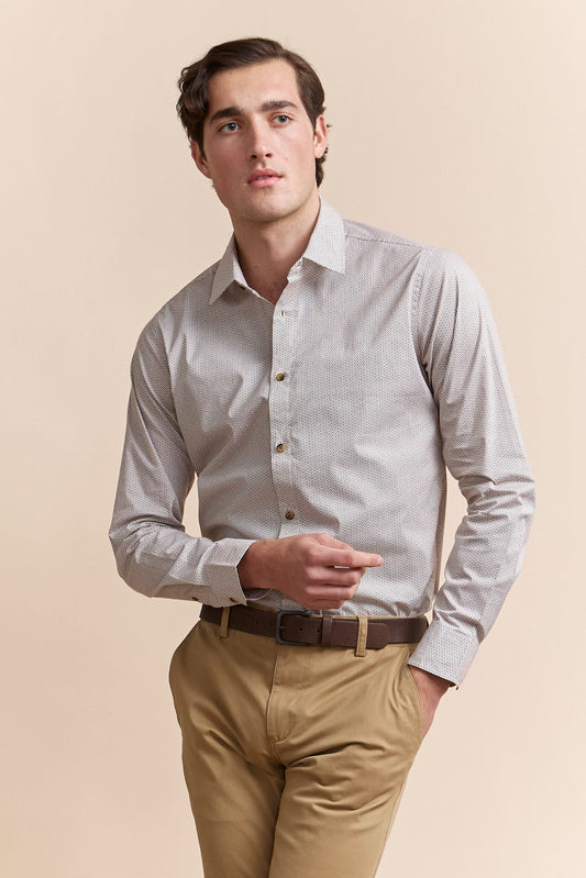 Print stretch fitted shirt