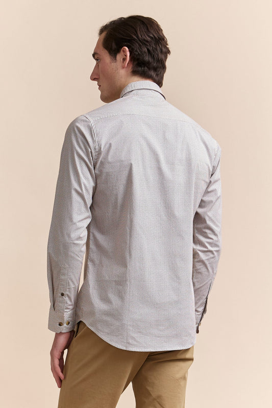 Print stretch fitted shirt