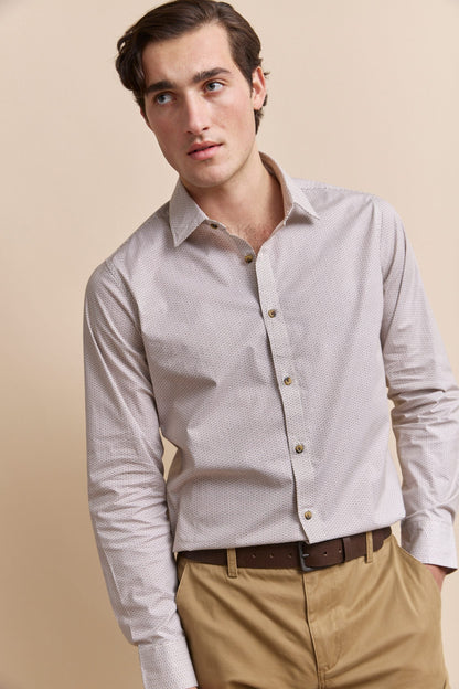 Print stretch fitted shirt